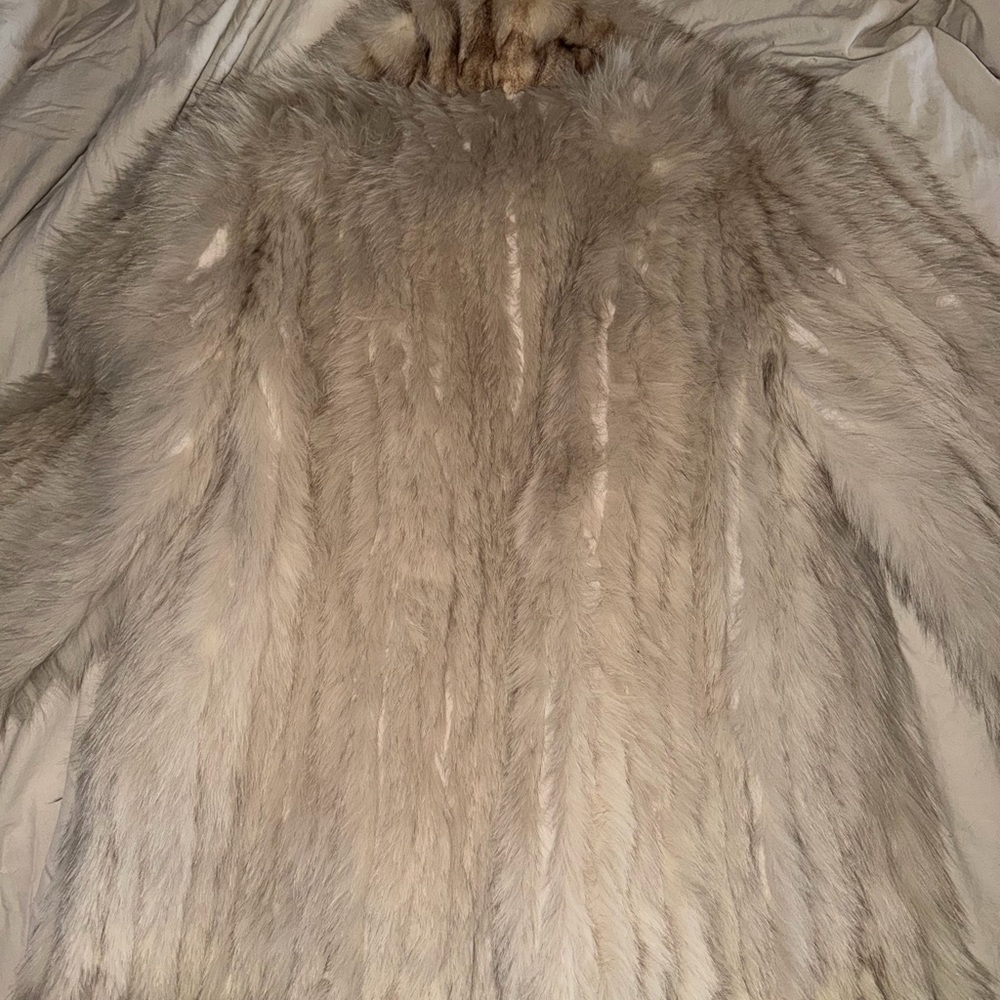 Luxury Cream and Beige Fox Fur Coat - Women's Sz S - Picture 4 of 6